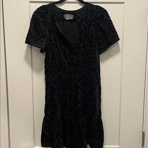 Anthropologie Black Velvet Dress